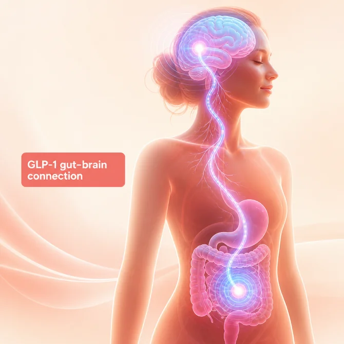 GLP-1 gut-brain connection illustration