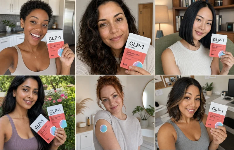 Women holding the BeautyFella GLP-1 Support Patch