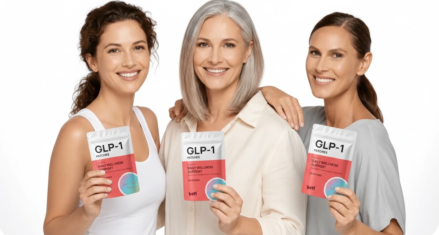 Women holding the BeautyFella GLP-1 Support Patch